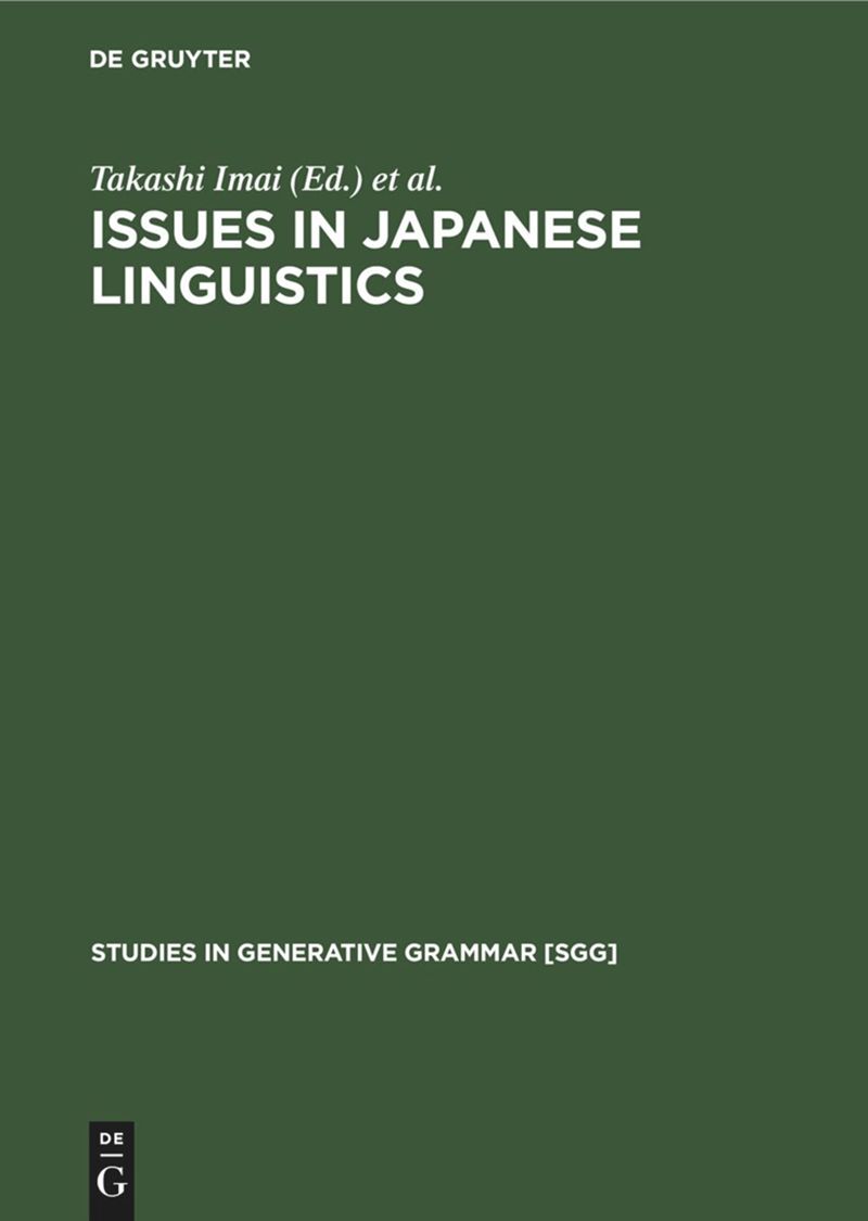 book: Issues in Japanese Linguistics