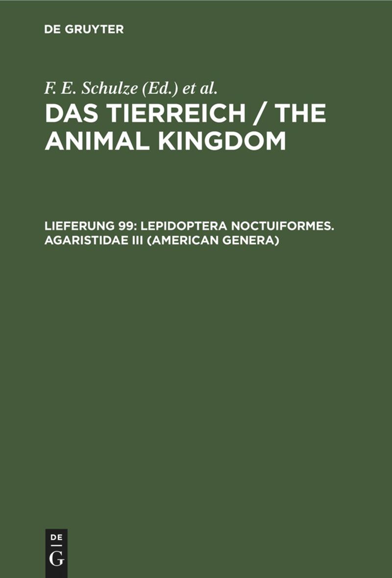 book: Lieferung 99 Lepidoptera Noctuiformes. Agaristidae III (American Genera)
