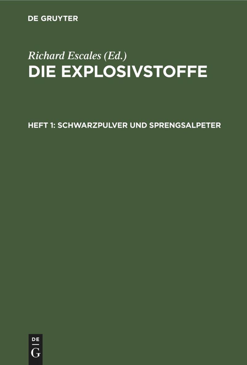 book: Heft 1 Schwarzpulver und Sprengsalpeter