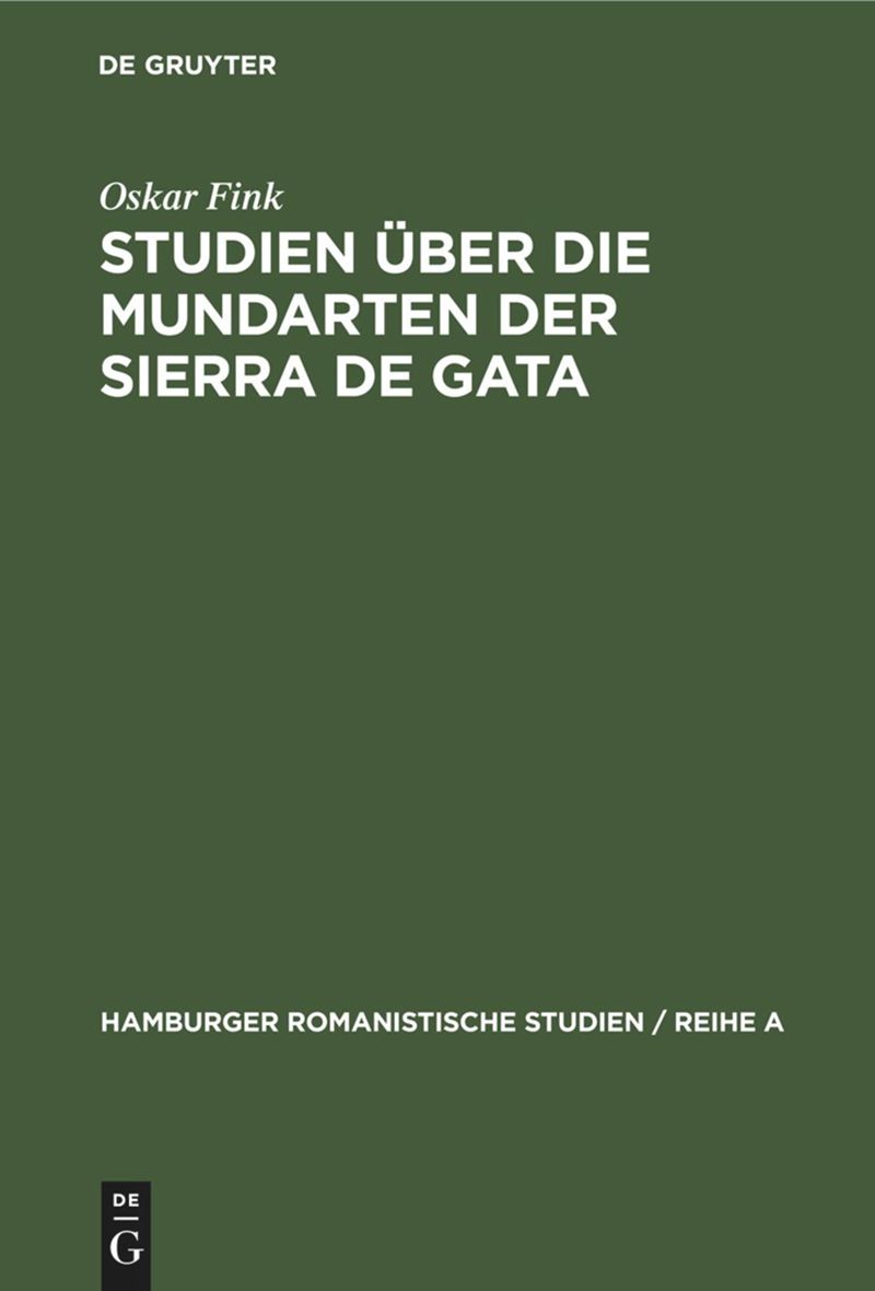 book: Studien über die Mundarten der Sierra de Gata
