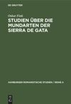 book: Studien über die Mundarten der Sierra de Gata
