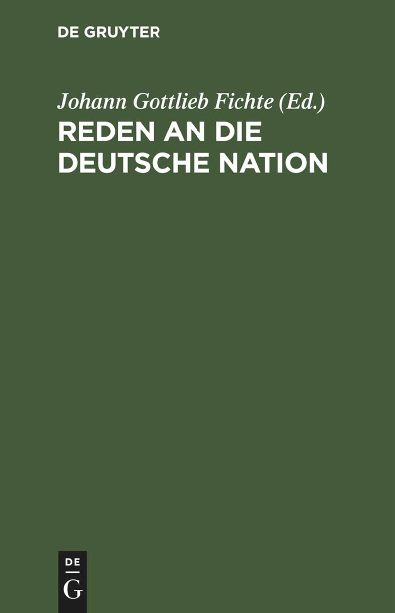 book: Reden an die deutsche Nation