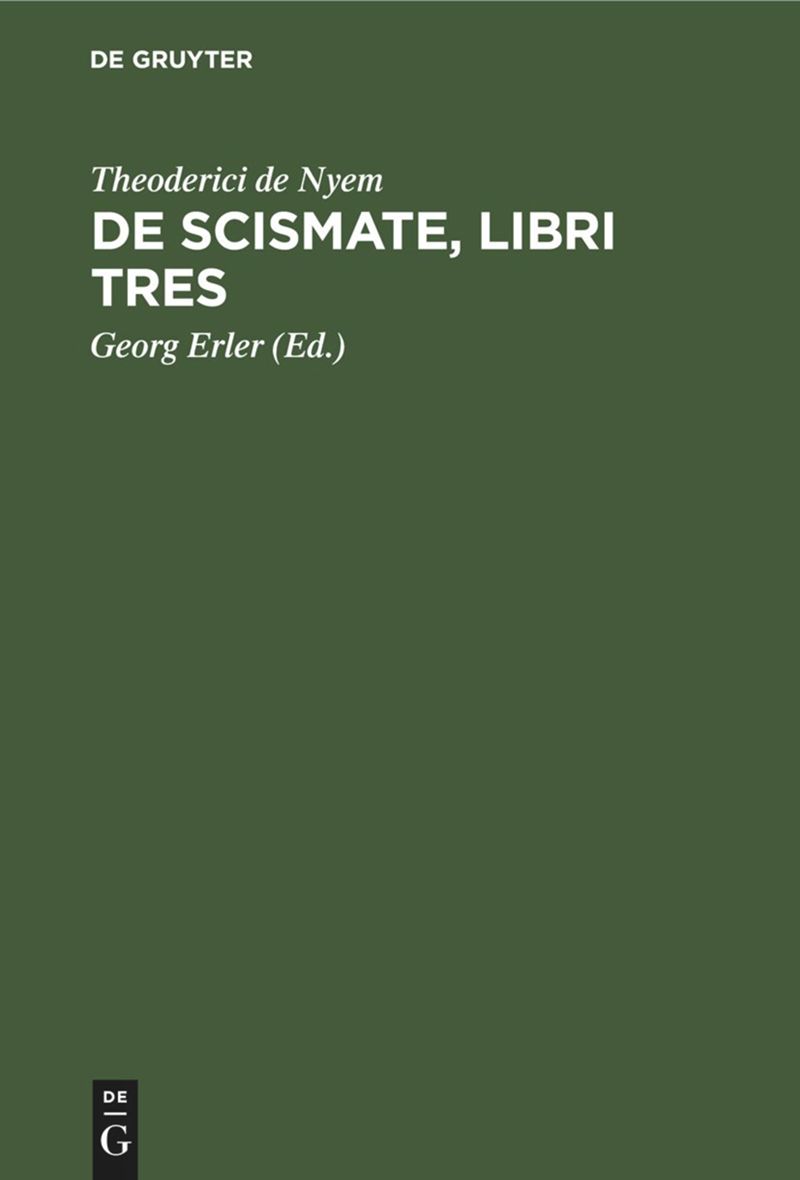 book: De Scismate, libri tres