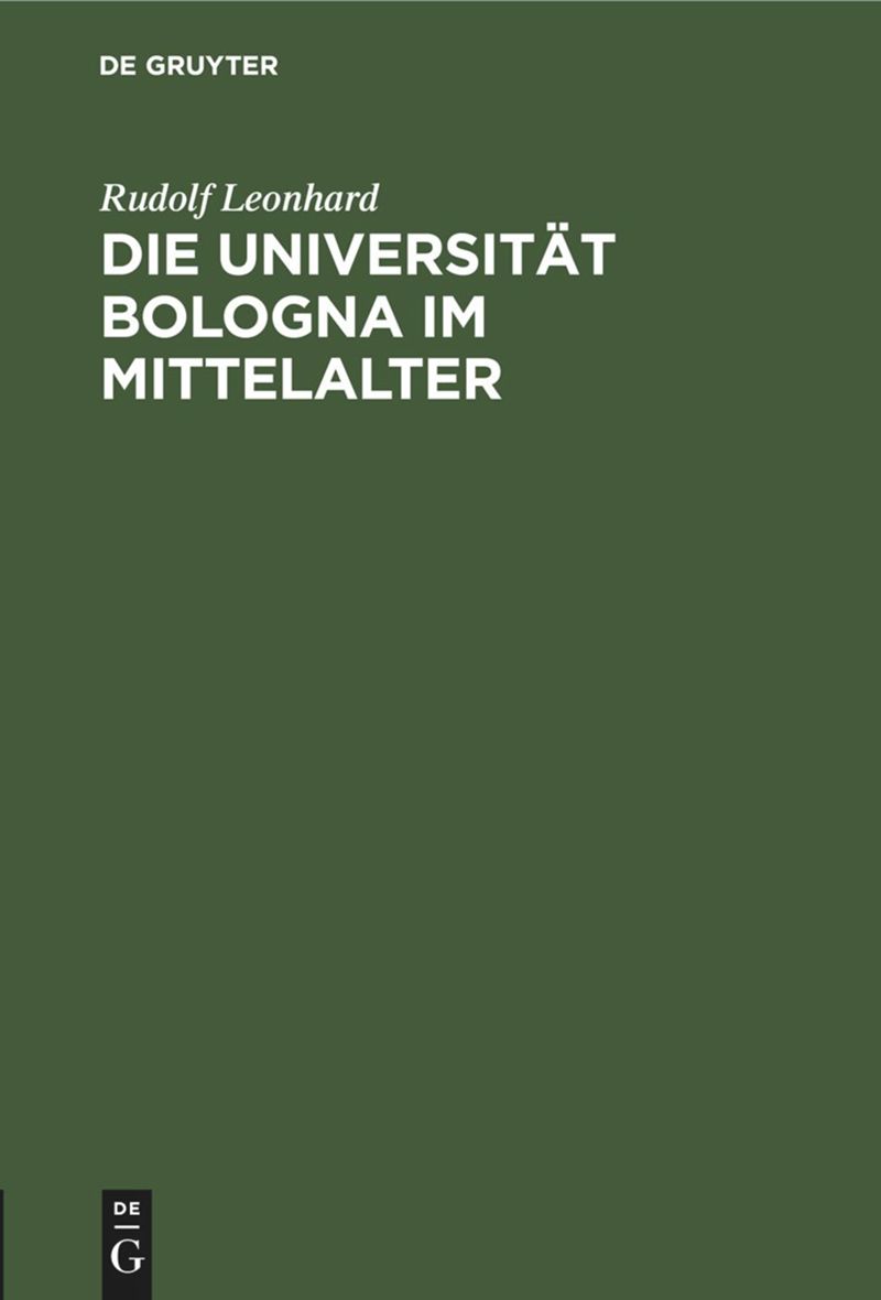 book: Die Universität Bologna im Mittelalter