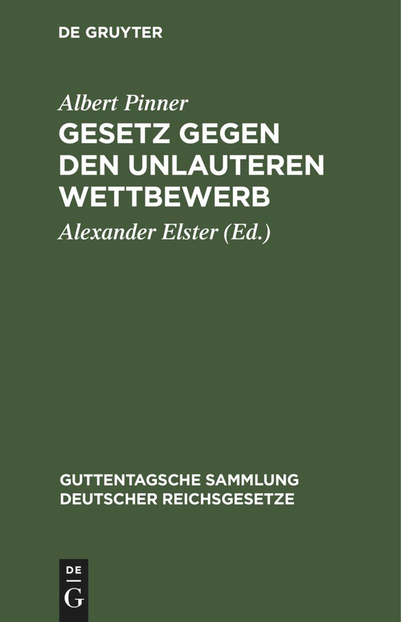 book: Gesetz gegen den unlauteren Wettbewerb