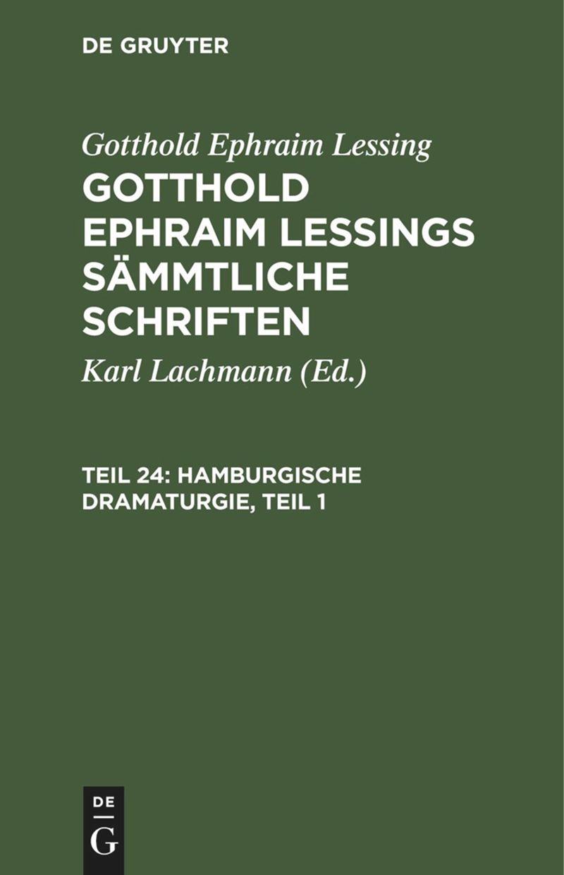 book: Teil 24 Hamburgische Dramaturgie, Teil 1