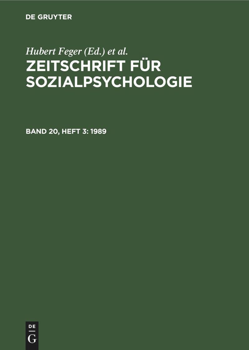 book: Band 20, Heft 3 1989