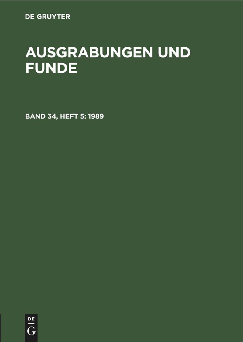 book: Band 34, Heft 5 1989