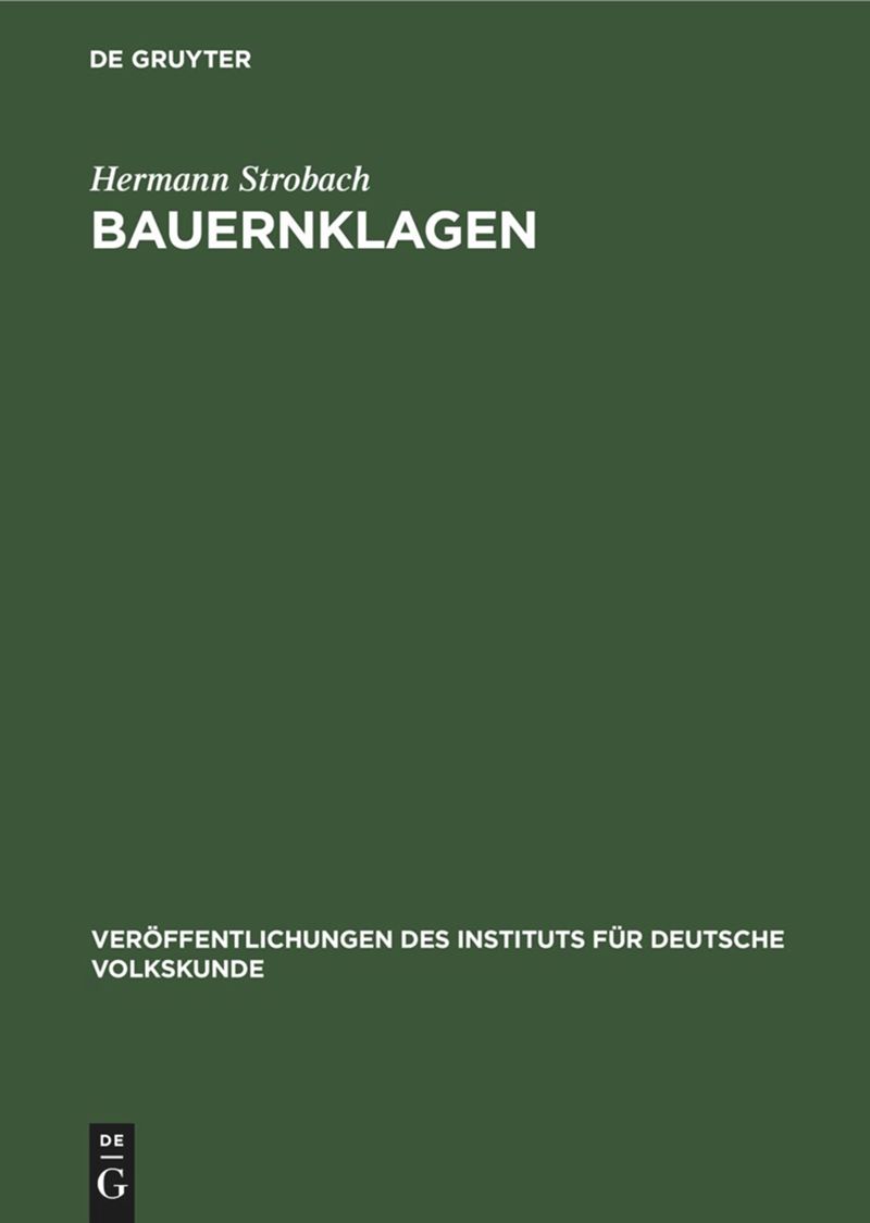 book: Bauernklagen