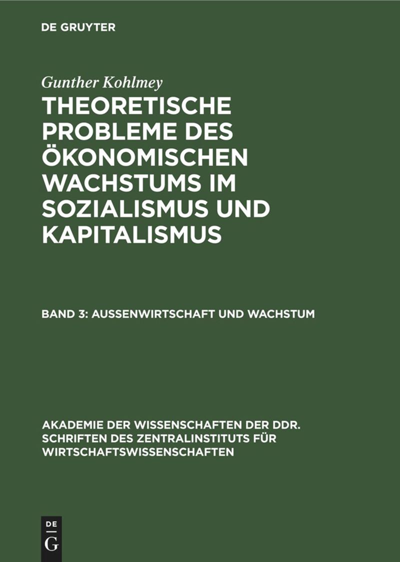 book: Band 3 Außenwirtschaft und Wachstum