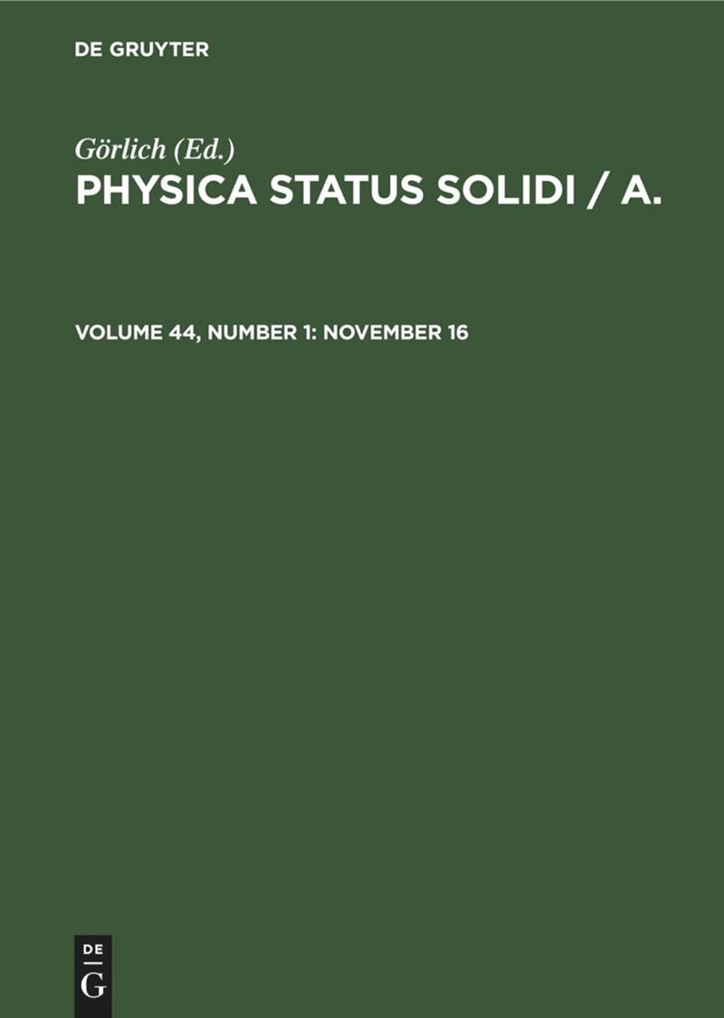 book: Volume 44, Number 1 November 16