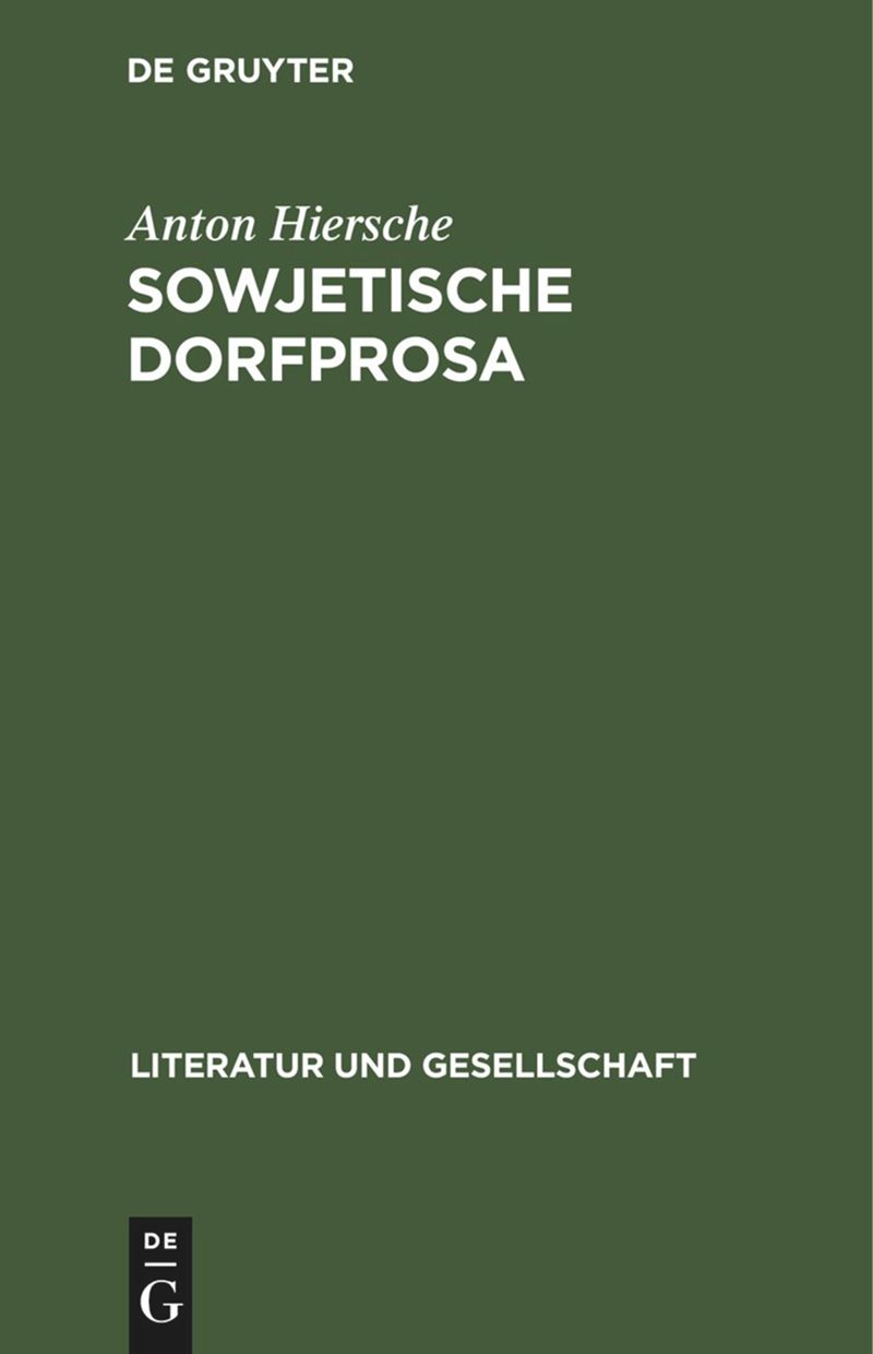 book: Sowjetische Dorfprosa