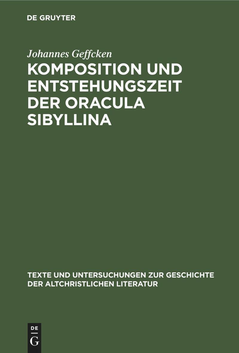 book: Komposition und Entstehungszeit der Oracula Sibyllina