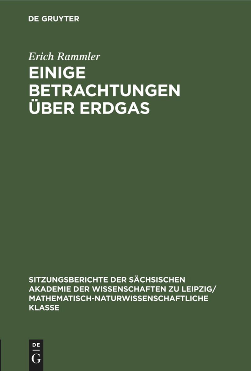 book: Einige Betrachtungen über Erdgas