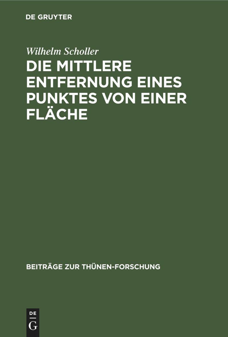 book: Die mittlere Entfernung eines Punktes von einer Fläche