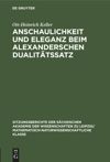 book: Anschaulichkeit und Eleganz beim Alexanderschen Dualitätssatz