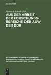 book: Aus der Arbeit der Forschungsbereiche der AdW der DDR