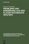book: Probleme und Ergebnisse aus der Klasse Mathematik 1974/1975