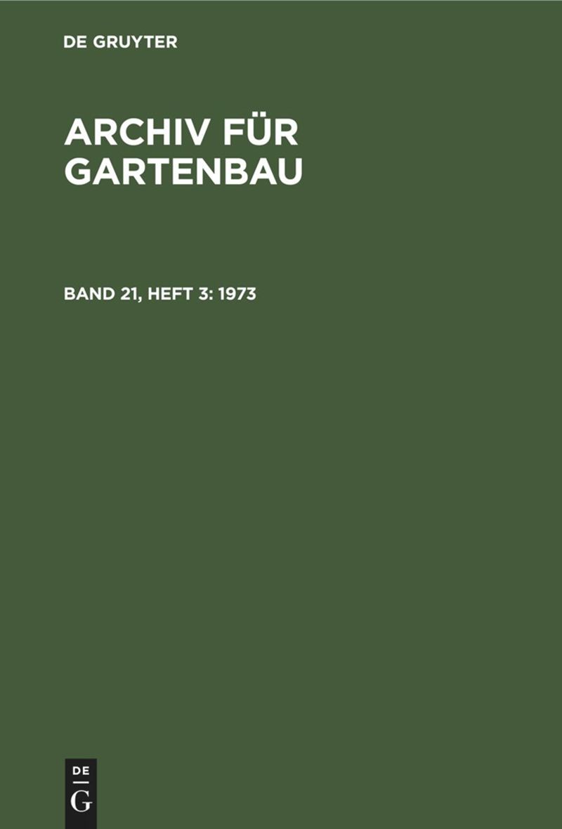 book: Band 21, Heft 3 1973