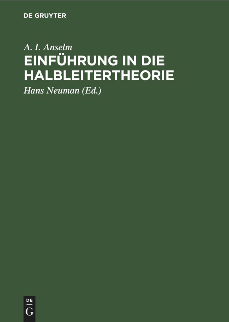 book: Einführung in die Halbleitertheorie