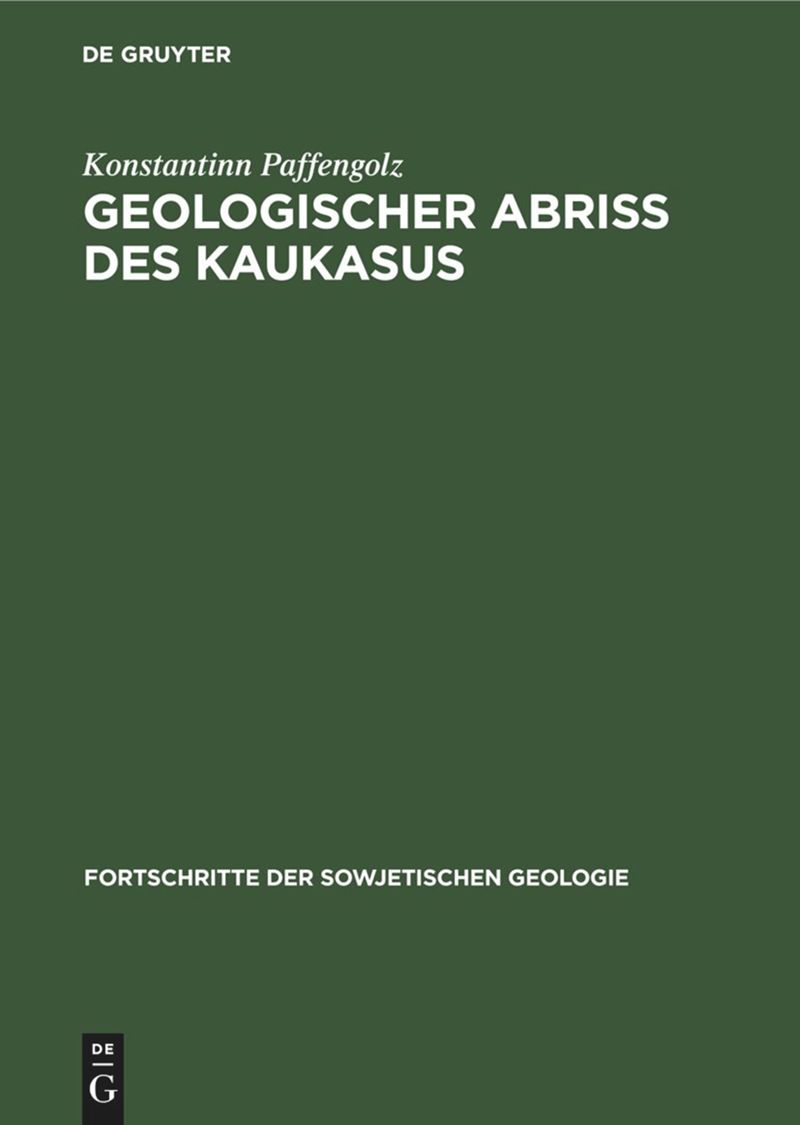 book: Geologischer Abriss des Kaukasus