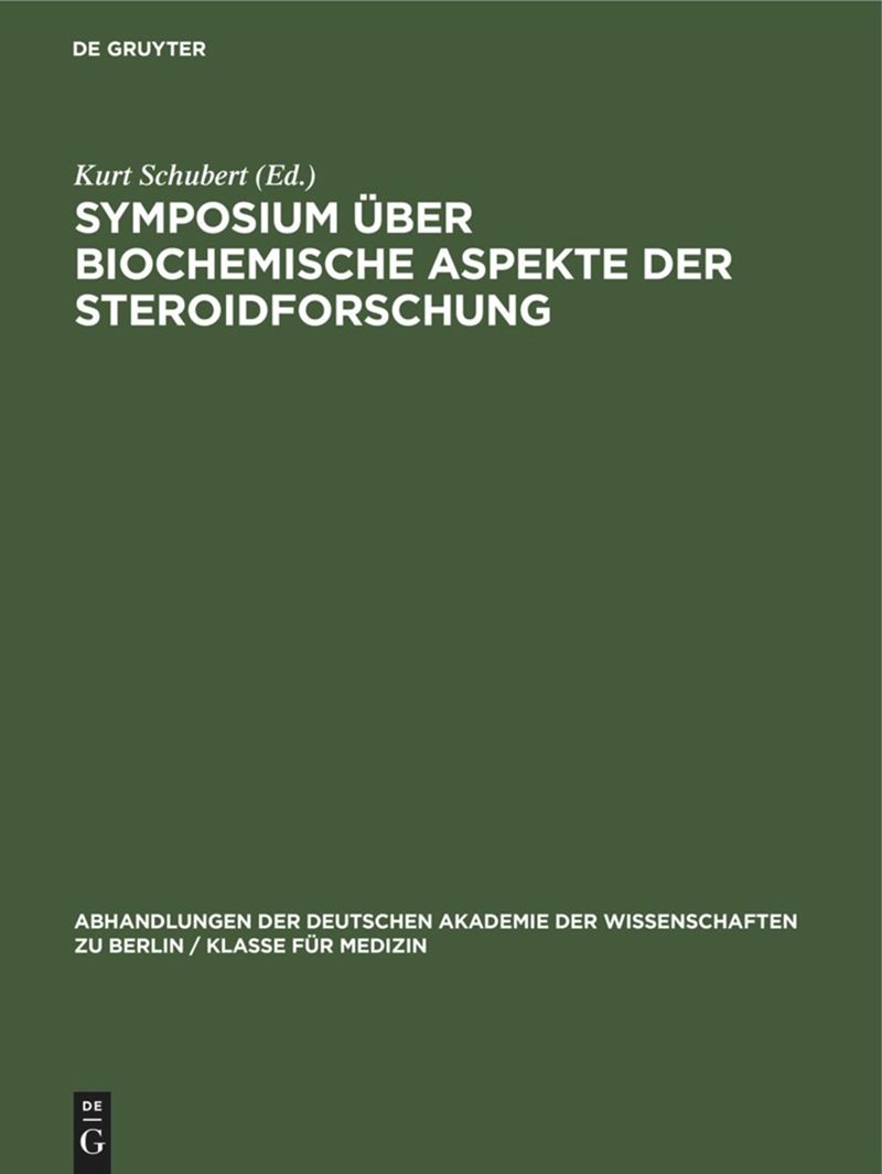 book: Symposium über biochemische Aspekte der Steroidforschung