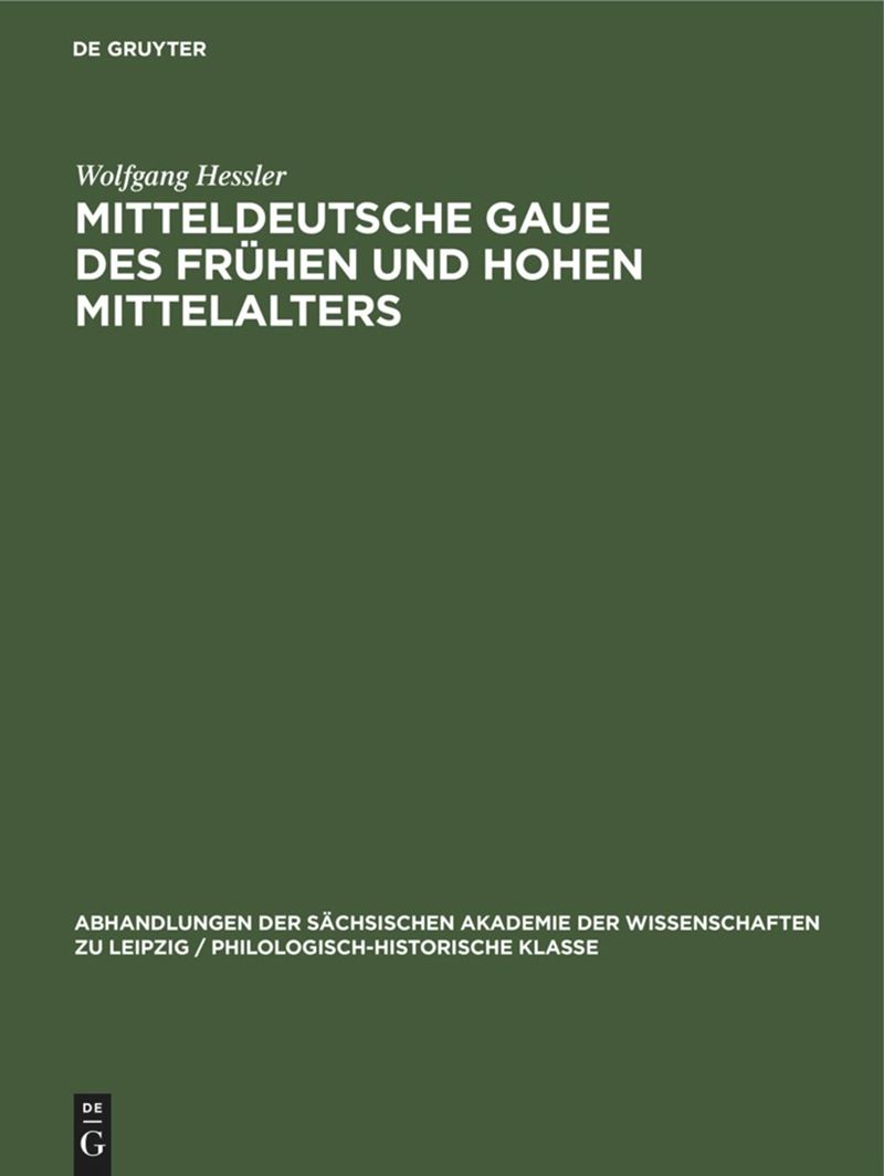 book: Mitteldeutsche Gaue des frühen und hohen Mittelalters