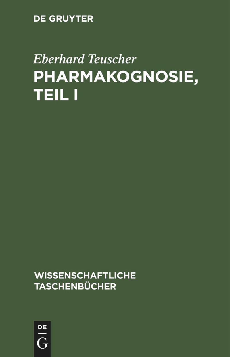 book: Pharmakognosie, Teil I