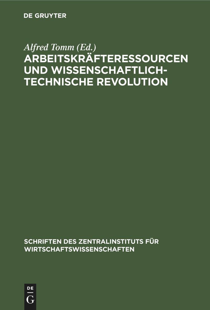 book: Arbeitskräfteressourcen und wissenschaftlich-technische Revolution