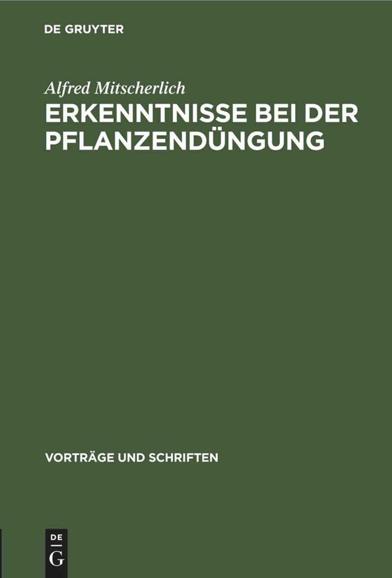 book: Erkenntnisse bei der Pflanzendüngung