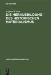book: Die Herausbildung des historischen Materialismus