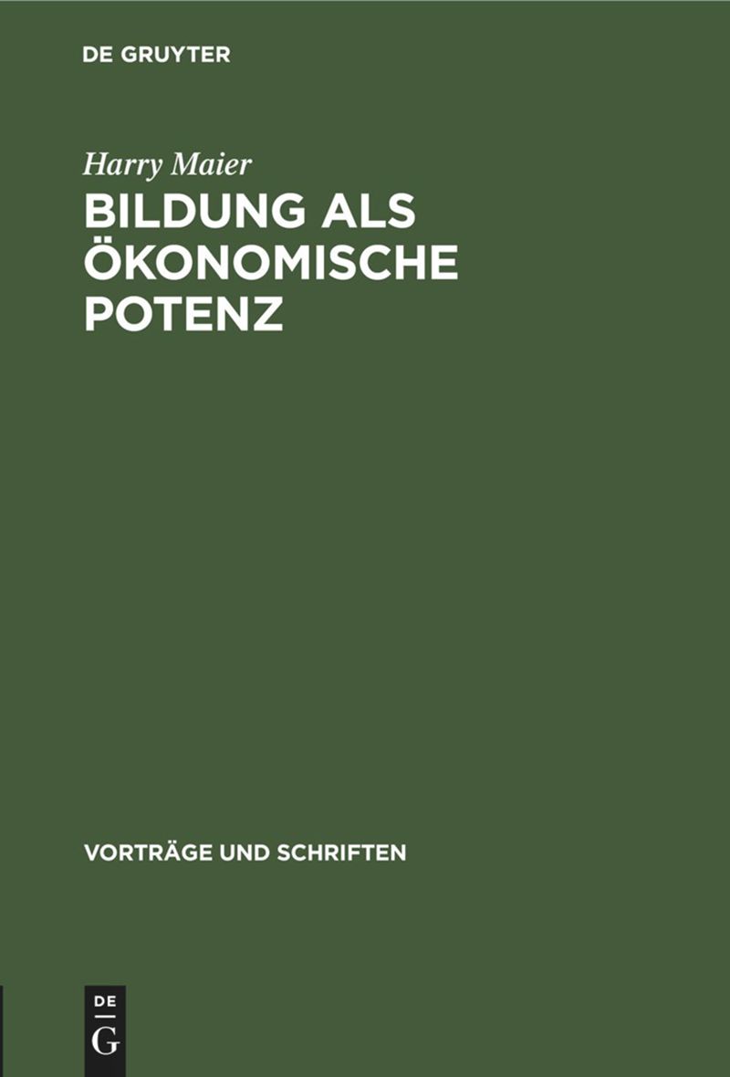 book: Bildung als ökonomische Potenz