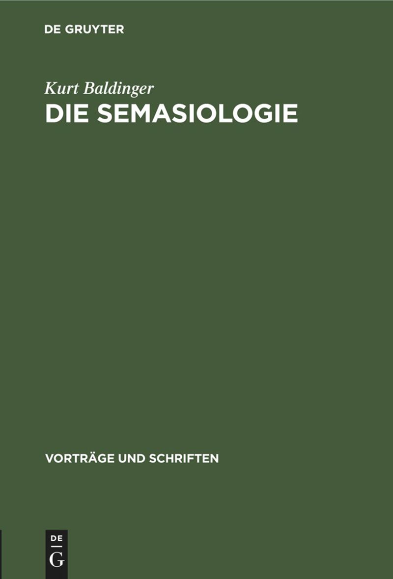 book: Die Semasiologie