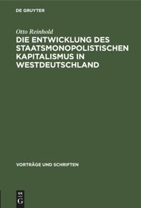 book: Die Entwicklung des Staatsmonopolistischen Kapitalismus in Westdeutschland