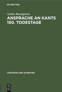book: Ansprache an Kants 150. Todestage