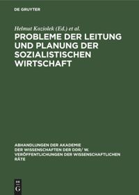 book: Probleme der Leitung und Planung der sozialistischen Wirtschaft
