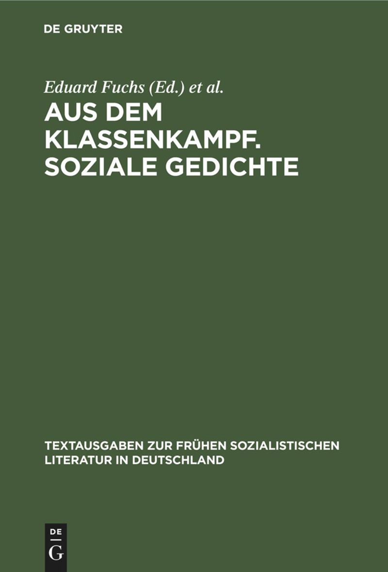 book: Aus dem Klassenkampf. Soziale Gedichte