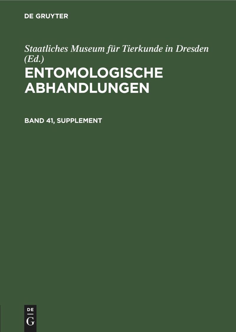 book: Band 41, Supplement