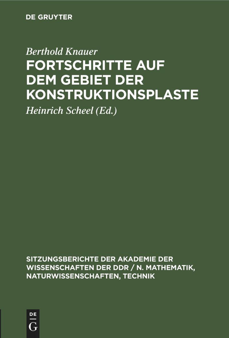 book: Fortschritte auf dem Gebiet der Konstruktionsplaste