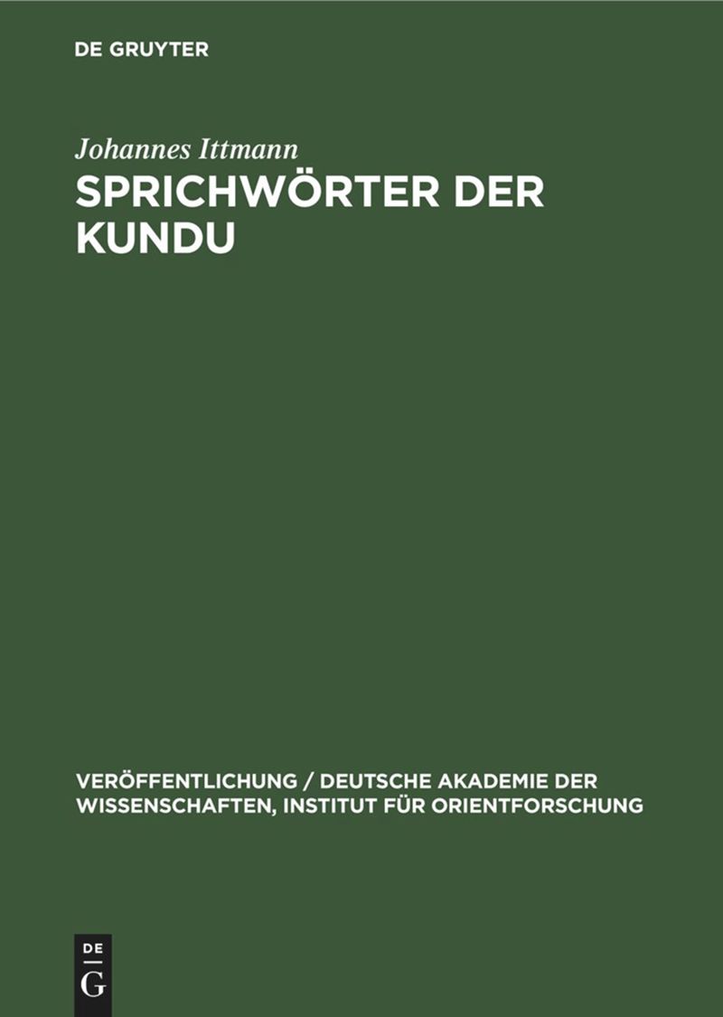 book: Sprichwörter der Kundu