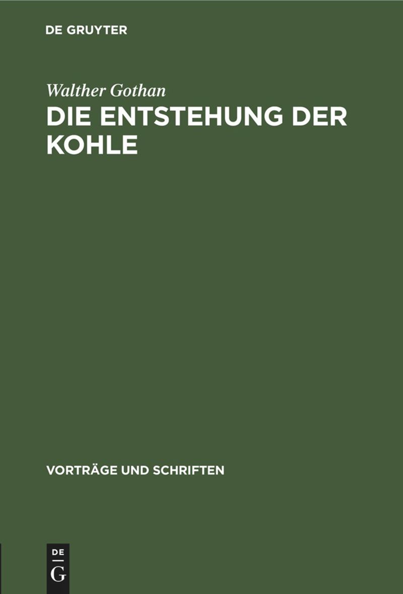 book: Die Entstehung der Kohle