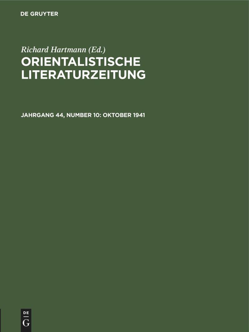 book: Jahrgang 44, Number 10 Oktober 1941