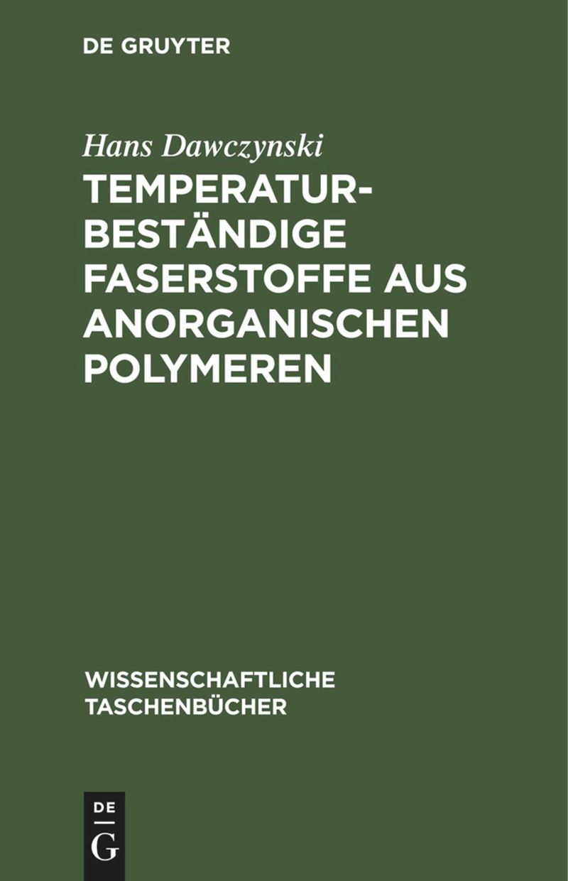 book: Temperaturbeständige Faserstoffe aus anorganischen Polymeren