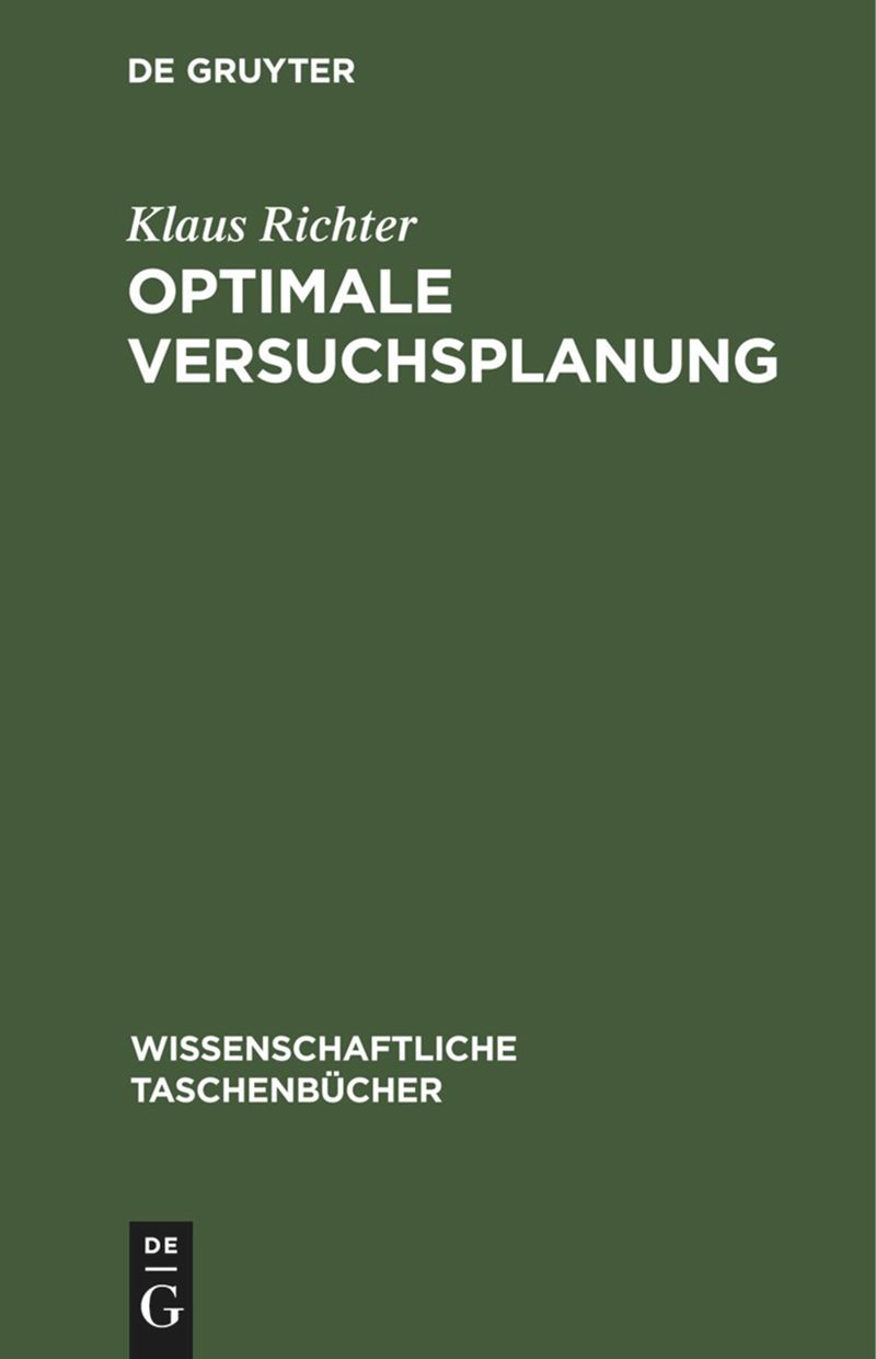 book: Optimale Versuchsplanung