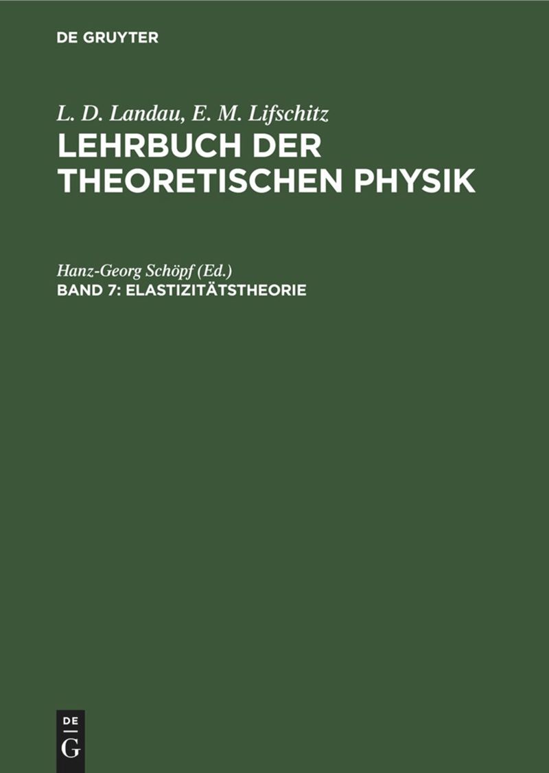 book: Band 7 Elastizitätstheorie