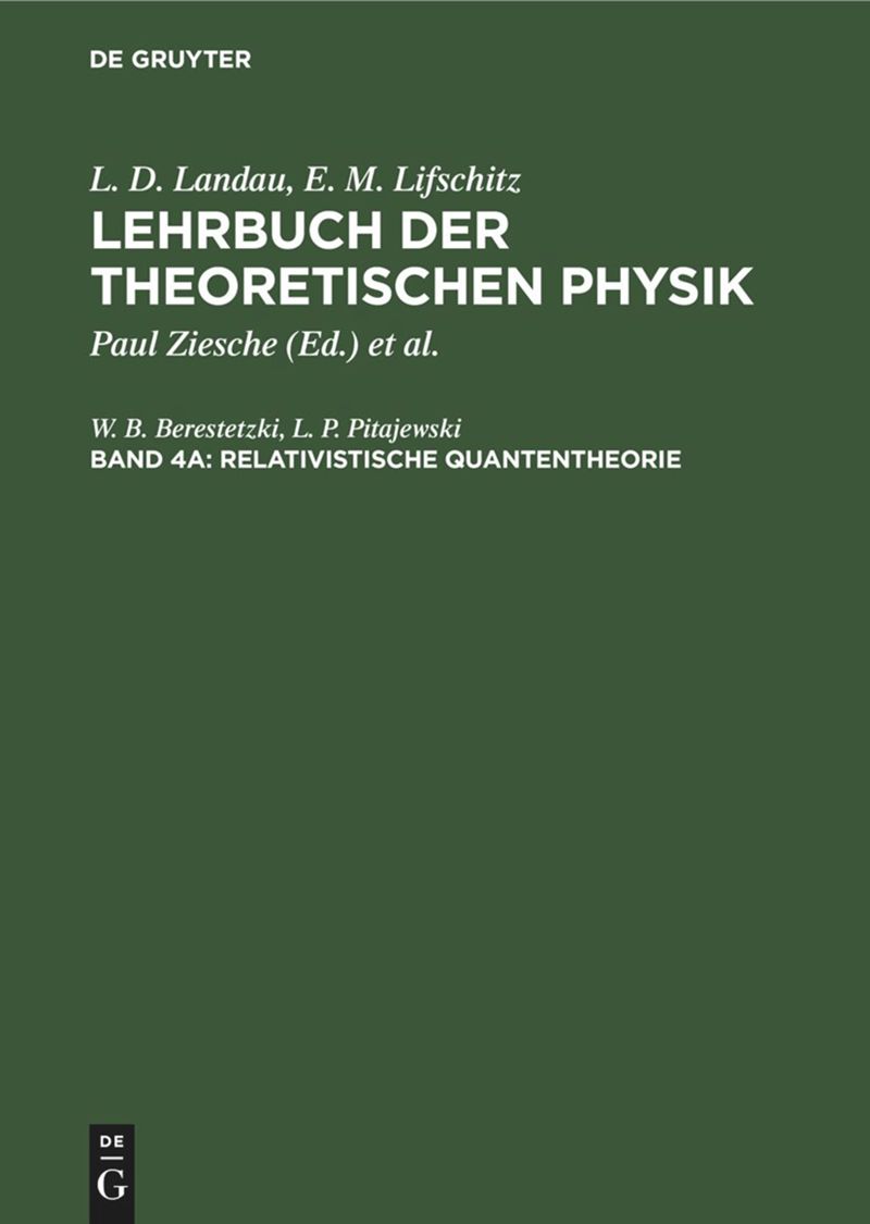 book: Band 4a Relativistische Quantentheorie