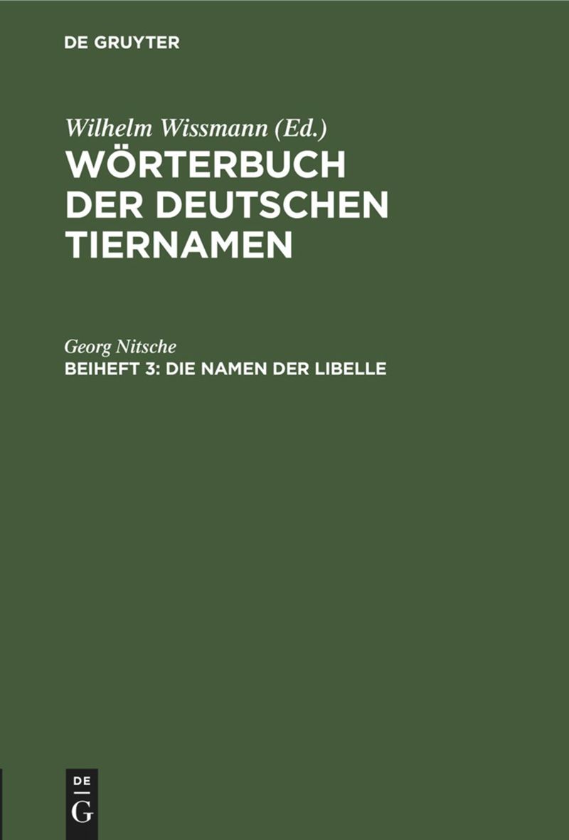 book: Beiheft 3 Die Namen der Libelle