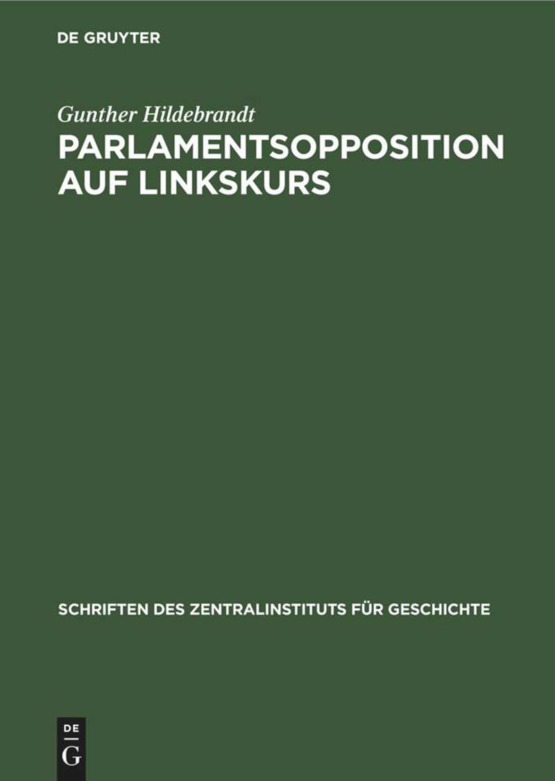 book: Parlamentsopposition auf Linkskurs