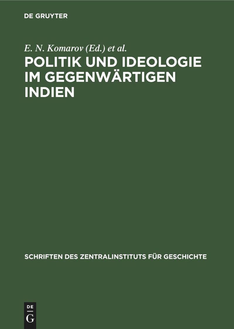 book: Politik und Ideologie im gegenwärtigen Indien