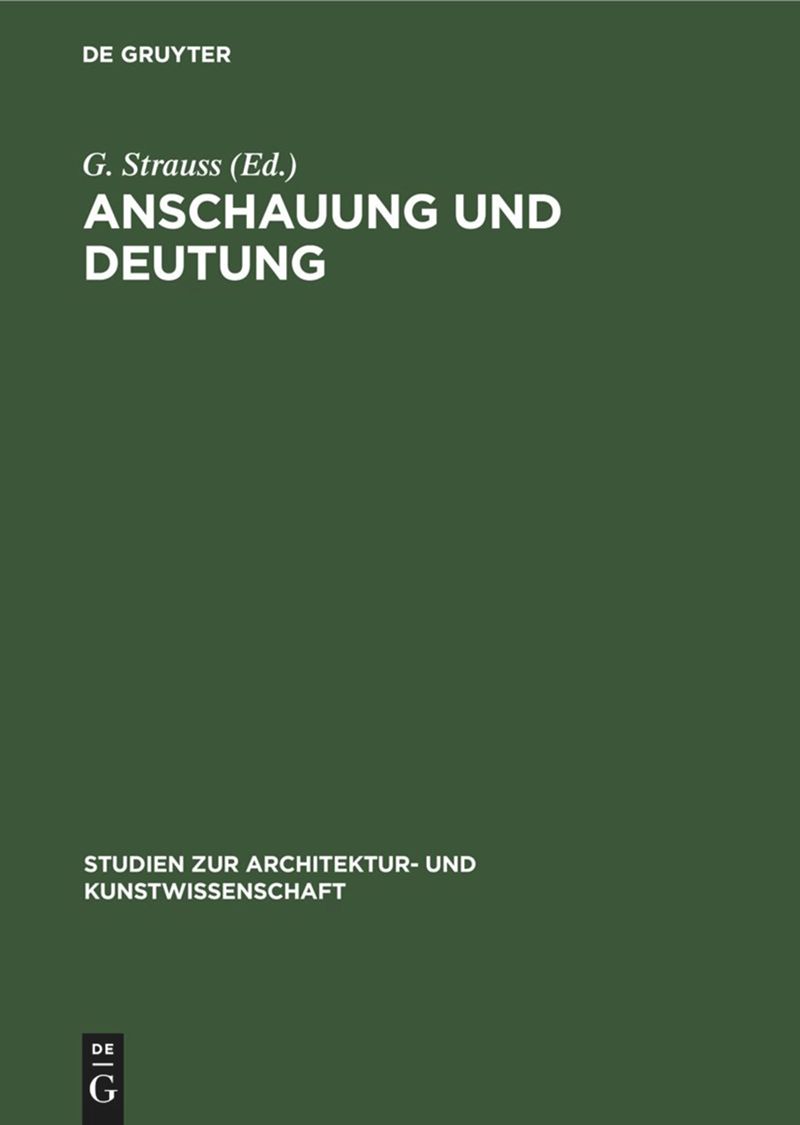 book: Anschauung und Deutung